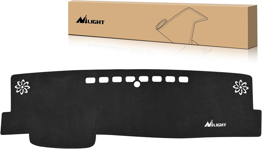 Nilight Dash Cover for Toyota Camry 2018 2019 2020 2021 2022 2023 2024, Custom Fit Suede Dashboard Mat Non‑Slip Sunshade Glare Protector Interior Accessories Black