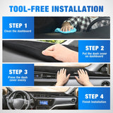 Nilight Dash Cover for Toyota Corolla 2014 2015 2016 2017 2018, Custom Fit Suede Dashboard Mat Non‑Slip Sunshade Glare Protector Interior Accessories Black, view 5