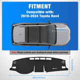 Nilight Dash Cover for Toyota Rav4 2019 2020 2021 2022 2023 2024, Custom Fit Suede Dashboard Mat Non‑Slip Sunshade Glare Protector Interior Accessories Black, view 2