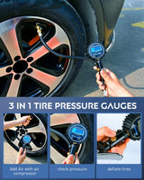 Nilight Digital Tire Inflator Pressure Gauge 250PSI Rubber Hose Quick Connect Coupler (25% OFF Final Checkout), view 3