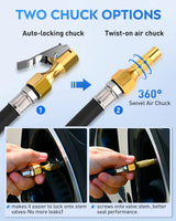 Nilight Digital Tire Inflator Pressure Gauge 250PSI Rubber Hose Quick Connect Coupler, view 3