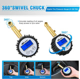 Nilight Digital Tire Pressure Gauge 100PSI Heavy Duty Stainless Steel Air Chucks ANSI 2A Certified Large Dial Wheel Service Checker for Truck Semi Truck ATV Motorhome Cars & RV Accessories, view 3