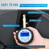 Nilight Digital Tire Pressure Gauge 100PSI Heavy Duty Stainless Steel Air Chucks ANSI 2A Certified Large Dial Wheel Service Checker for Truck Semi Truck ATV Motorhome Cars & RV Accessories, view 4