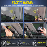 Nilight Ditch Light Brackets Hood Hinges Mount Bracket Kit for Auxiliary Offroad LED Pods Work Lighting Compatible with Ford F-150 Raptor 2015 2016 2017 2018, view 3