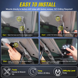 Nilight Ditch Light Brackets Hood Hinges Mount Bracket Kit for Auxiliary Offroad LED Pods Work Lighting Compatible with Ford Ranger 2019 2020 2021 2022 2023, view 4