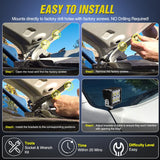 Nilight Ditch Light Brackets Hood Hinges Mount Bracket Kit for Auxiliary Offroad LED Pods Work Lighting Compatible with Toyota Tundra 2014 2015 2016 2017 2018 2019 2020 2021, view 3