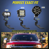Nilight Ditch Light Brackets Hood Hinges Mount Bracket Kit for Auxiliary Offroad LED Pods Work Lighting on Ford F-250 F-350 F-450 F-550 Super Duty 2017 2018 2019 2020 2021 2022, view 3