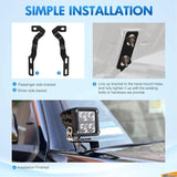 Nilight Ditch Light Hood Mounts For 2016-2020 3rd Gen Toyota Tacoma, view 3