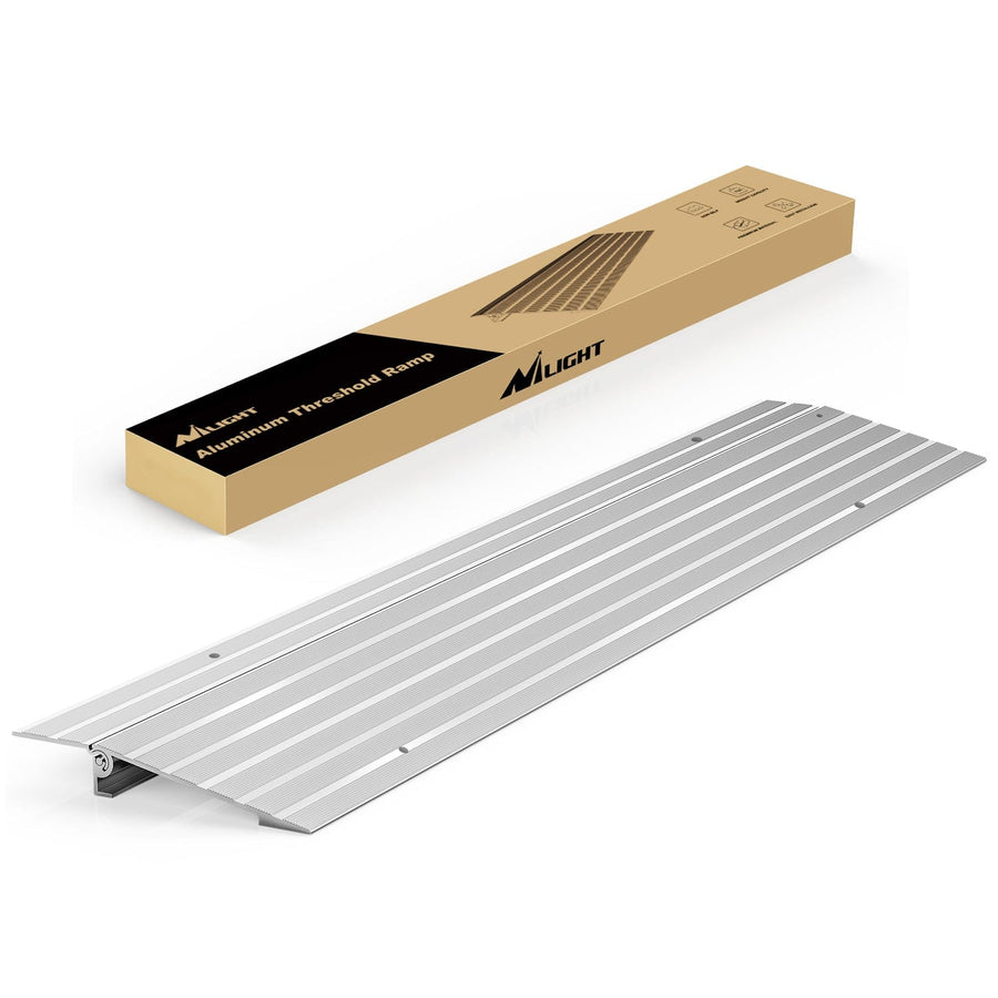 Nilight Door Threshold Ramp 1inch Rise Portable Aluminum Door Transition Entry Ramps for Doorways Home Steps