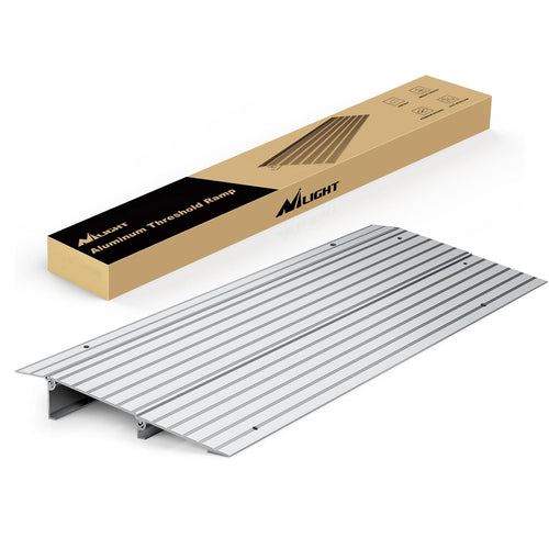 Nilight Door Threshold Ramp 2inch Rise Portable Aluminum Wheelchair Door Transition Entry Ramps for Doorways Home Steps