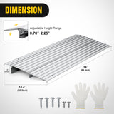 Nilight Door Threshold Ramp 2inch Rise Portable Aluminum Wheelchair Door Transition Entry Ramps for Doorways Home Steps, view 2