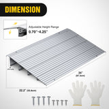 Nilight Door Threshold Ramp 4inch Rise Portable Aluminum Wheelchair Door Transition Entry Ramps for Doorways Home Steps, view 2