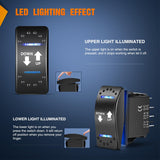 Nilight Down Up Polarity Reverse Blue LED Switch DPDT 20A 12V 24V 7PIN Momentary Rocker ON Off ON Toggle with Jumper Wires and Adaptor for Control Motor for Hoist Crane Linear Actuator, view 4