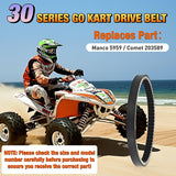 Nilight Drive Belt 30 Series Torque Converter Belt Fit for Manco 5959 Comet 203589 Murray 12-8487 Kartco 7628 Ken-bar Karts 5HP-7HP Engine Comet 30 Series Go Kart Asymmetrical Belt, 1 Pack, view 4