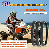 Nilight Drive Belt 30 Series Torque Converter Belt Fit for Manco 5959 Comet 203589 Murray 12-8487 Kartco 7628 Ken-bar Karts 5HP-7HP Engine Comet 30 Series Go Kart Asymmetrical Belt, 3 Pack, view 4
