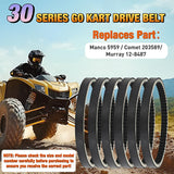 Nilight Drive Belt 30 Series Torque Converter Belt Fit for Manco 5959 Comet 203589 Murray 12-8487 Kartco 7628 Ken-bar Karts 5HP-7HP Engine Comet 30 Series Go Kart Asymmetrical Belt, 6 Pack, view 4