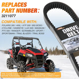 Nilight Drive Belt 3211077 for Polaris CVT Belts Compatible with Polaris Sportsman 500 335 400 450 Scrambler 500 Ranger Magnum Blazer Trail Boss Big Xpress Xplorer 4x4 ATV UTV Replaces 3211048 20G4022, view 4