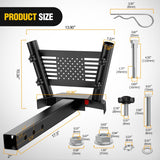 Nilight Dual Hitch Mount Flagpole Holder fits 2 Inch Receivers | Heavy Duty Metal Mount Kit Compatible with 0.87 to 1.38 Inch Diameter Flag Tube for Trucks SUV RV Pickup Camper Trailer Jeep, view 2