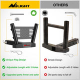 Nilight Dual Hitch Mount Flagpole Holder fits 2 Inch Receivers | Heavy Duty Metal Mount Kit Compatible with 0.87 to 1.38 Inch Diameter Flag Tube for Trucks SUV RV Pickup Camper Trailer Jeep, view 5