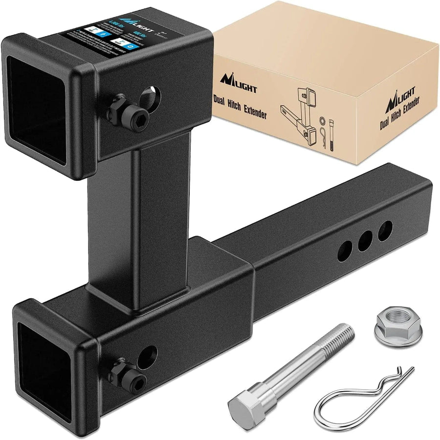 Nilight Dual Receiver Extender Fit 2inch Receiver Tube