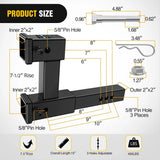 Nilight Dual Receiver Extender Fit 2inch Receiver Tube, view 2