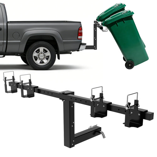 Nilight Dual Trash Can Hauler Hitch Adjustable Height Garbage Can Towing Hitch Carrier Double Trash Can Transporter Trailer Hitch for Truck SUV ATV UTV Golf Cart Lawn Tractor with 2 Inch Receiver