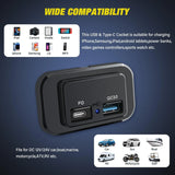 Nilight Dual USB Charger PD Type C QC 3.0 Fast Charging Outlet, view 6
