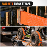 Nilight E-Track Ratchet Straps 8 Pack 2 Inch x 15 Inch Orange | Heavy Duty Cargo Tie-Downs 4400 lbs Breaking Strength Standard E Track accessories Fit for Cargo Vans Trucks Trailers, view 5