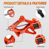Nilight Electric Car Jack 3 Ton 6600LBS Floor Jack Kit Automatic 12V Electric Scissor Lift Jack Portable Repair Tool with Remote Control Double Jack Pads for Car Tire Change Replacement, Orange Red, view 3