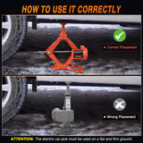 Nilight Electric Car Jack 3 Ton 6600LBS Floor Jack Kit Automatic 12V Electric Scissor Lift Jack Portable Repair Tool with Remote Control Double Jack Pads for Car Tire Change Replacement, Orange Red, view 6