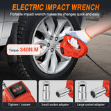 Nilight Electric Car Jack 5 Ton 12V Hydraulic with Inflatable Pump Impact Wrench LED Light 3 in 1 Portable Floor Jack for Tire Change, view 4