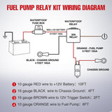 Nilight Electric Fuel Pump Relay Kit Wiring Harness 40 AMP Relay Heavy Duty 10 Gauge Cables w/30 AMP Blade Fuse 12V System for Trucks Cars RVs Marine Boats Trailers, view 4