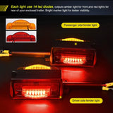 Nilight Enclosed Amber Red Trailer Fender Lights (Pair), view 3