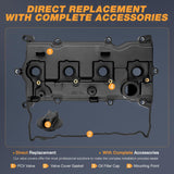 Nilight Engine Valve Cover for Nissan Altima 2014 2015 2016 2017, Rogue 2014-2016, Murano 2016, Pathfinder 2014, Valve Cover for QX60 Hybrid 2014 2015 2016 2017, 2.5L #132643KY0A (Bolts Included), view 3