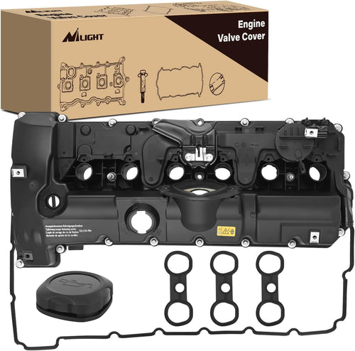 Nilight Engine Valve Cover Set for BMW 125i 128i 2007 2008 2009 2010 2011 2012 2013, 130i 323i 328i 525i 528i 528xi 530i 2006-2013, X1 X3 X5 Z4 2006 2007 2008 2009-2011 (Bolts Included)