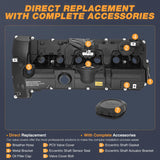 Nilight Engine Valve Cover Set for BMW 125i 128i 2007 2008 2009 2010 2011 2012 2013, 130i 323i 328i 525i 528i 528xi 530i 2006-2013, X1 X3 X5 Z4 2006 2007 2008 2009-2011 (Bolts Included), view 4