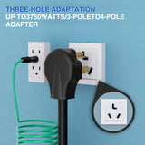 Nilight EV Dryer Adapter Cord 30 Amp to 30Amp 3 Prong 125V 3750 Watt Pure Copper Dryers Old Outlet New Plug Conversion Heavy Duty 10 Gauge Wires 10-30P to 14-30R 30M/30F, view 2