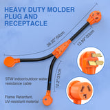 Nilight EV Dryer Y Splitter Adapter Cord 30 Amp Male Plug to Two 30Amp Female Receptacle 3 Prong 125V/250V 7500 Watt Pure Copper Conversion Heavy Duty STW 10 AWG Cable 10-30P 10-30R 30M/30F, view 3