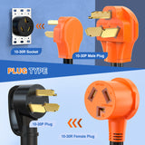 Nilight EV Dryer Y Splitter Adapter Cord 30 Amp Male Plug to Two 30Amp Female Receptacle 3 Prong 125V/250V 7500 Watt Pure Copper Conversion Heavy Duty STW 10 AWG Cable 10-30P 10-30R 30M/30F, view 4