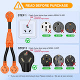 Nilight EV Dryer Y Splitter Adapter Cord 30 Amp Male Plug to Two 30Amp Female Receptacle 3 Prong 125V/250V 7500 Watt Pure Copper Conversion Heavy Duty STW 10 AWG Cable 10-30P 10-30R 30M/30F, view 6