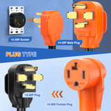 Nilight EV Dryer Y Splitter Adapter Cord 30 Amp Male Plug to Two 30Amp Female Receptacle 4 Prong 125V/250V 7500 Watt Pure Copper Conversion Heavy Duty STW 10 AWG Cable 14-30P 14-30R 30M/30F, view 4