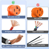 Nilight EV Dryer Y Splitter Adapter Cord 30 Amp Male Plug to Two 30Amp Female Receptacle 4 Prong 125V/250V 7500 Watt Pure Copper Conversion Heavy Duty STW 10 AWG Cable 14-30P 14-30R 30M/30F, view 5