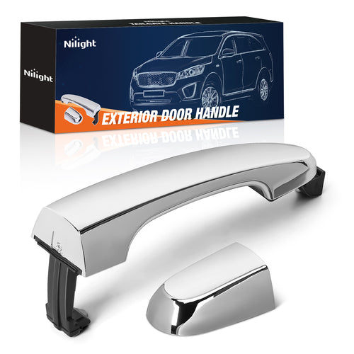 Nilight Exterior Door Handle Rear Right Passenger Side Compatible with 2011 2012 2013 2014 2015 Kia Sorento Upgraded Chrome Outside Car Door Handles Silver Finish Replaces OEM# 826512P010, 836622P010