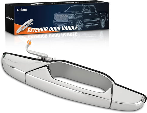 Nilight Exterior Front Right Passenger Car Door Handle Compatible with 2007 08 09 10 11 12 13 Chevy Silverado Suburban Tahoe GMC Sierra Yukon Cadillac Escalade Replaces #80545,25960526,15915150,Chrome
