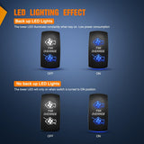 Nilight Fan Override Rocker Switch Led Light Bar 5 Pin Laser On Off SPST Switches 20A/12V 10A/24V Blue with Jumper Wires Set for Cars Trucks Boats ATVs UTVs RVs, view 3