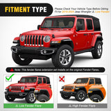 Nilight Fender Flares Extensions Set Compatible with 2018 2019 2020 2021 2022 2023 2024 Wrangler JL and JLU Unlimited 2/4 Doors (Only for Low Wheel Arches), view 4