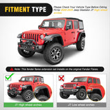 Nilight Fender Flares Extensions Set Compatible with 2020 2021 2022 2023 2024 2025 2026 Gladiator JT Mojave & Rubicon (Only for High Wheel Arches) Off-Road Widened Front Rear Flat 4 PCS, view 4