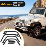 Nilight Fender Flares Kit Fit for Jeep Wrangler TJ 1997-2006 1998 1999 2000 2001 2002 2003 2004 2005 Front&Rear 6Inch Wide Wheel Fender Flares Cover Factory Style Automotive Fender Flare Set, 6Pcs, view 2