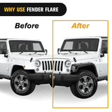 Nilight Fender Flares Kit Fit for Jeep Wrangler TJ 1997-2006 1998 1999 2000 2001 2002 2003 2004 2005 Front&Rear 6Inch Wide Wheel Fender Flares Cover Factory Style Automotive Fender Flare Set, 6Pcs, view 3