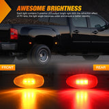 Nilight Fender Side Marker Lights 4 PCS 3 LED Red Amber Front Rear Clearance Light Compatible with 2001-2014 Chevy Silverado GMC Sierra 1500 2500HD 3500HD Dual Wheeler Trucks, view 3